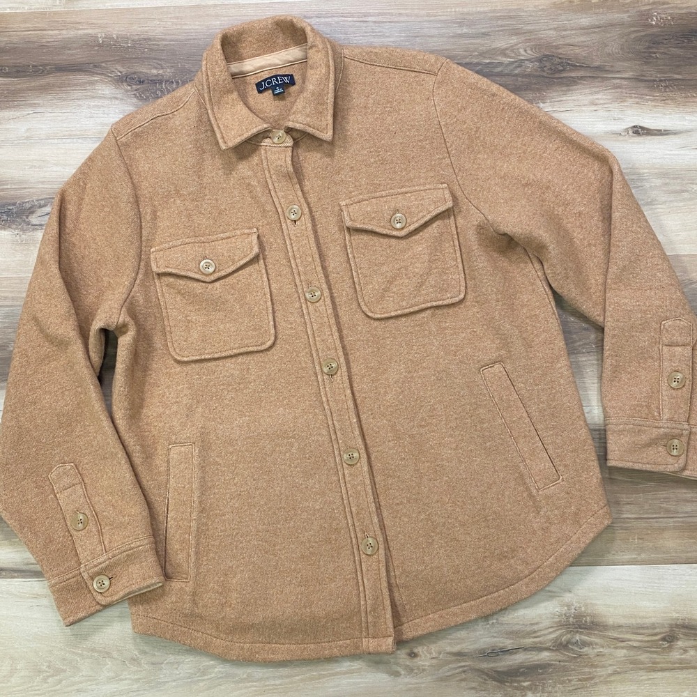 J.Crew Wool Shacket Size M Womens Shirt Jacket Camel Tan
